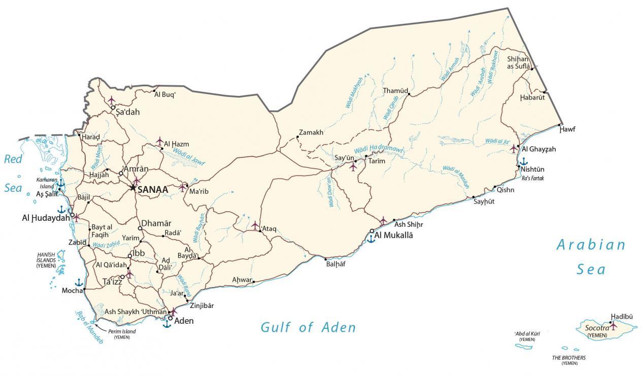 Map of Yemen - GIS Geography