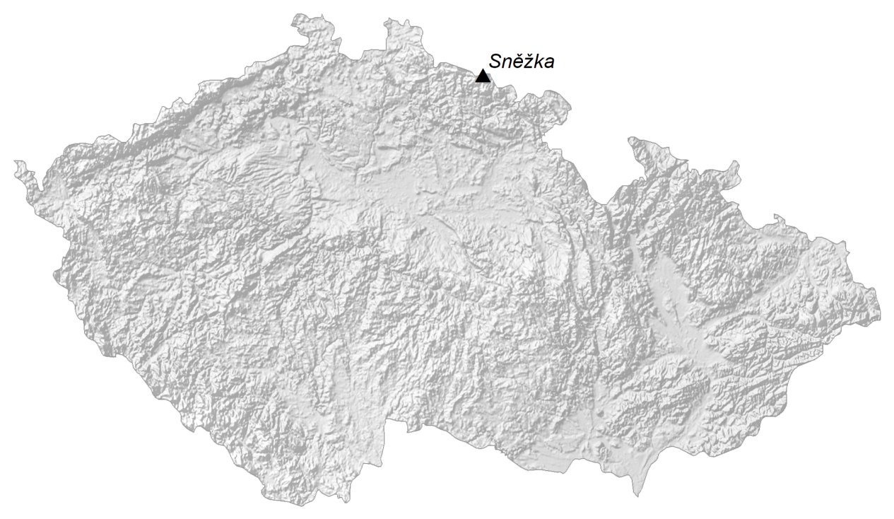 捷克共和国海拔等高线地图