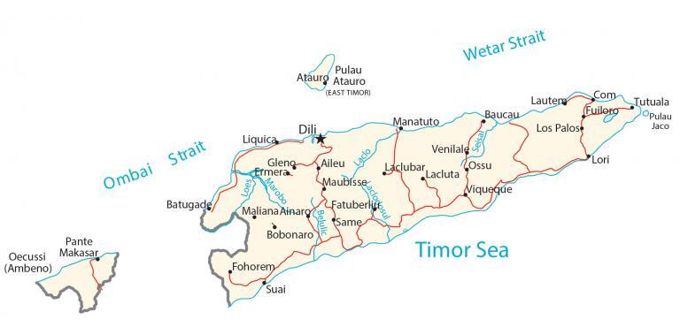 the map of dili east timor