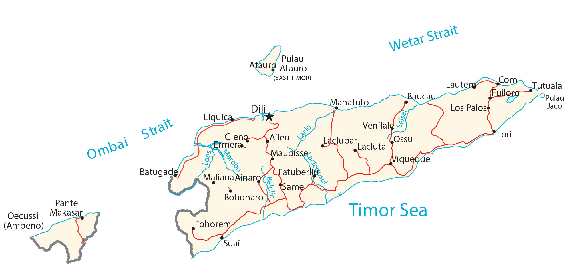 东帝汶地图