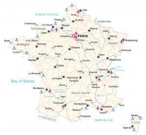 Map of France – Cities and Roads