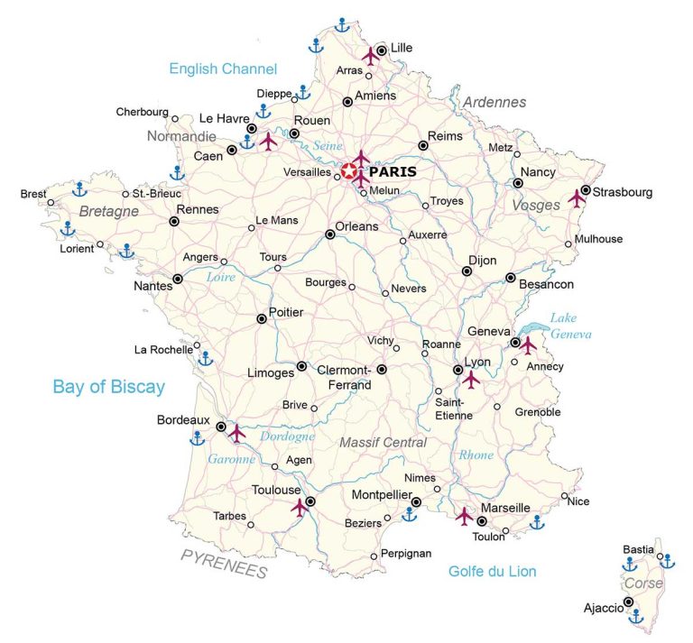 Map of France  Campus France