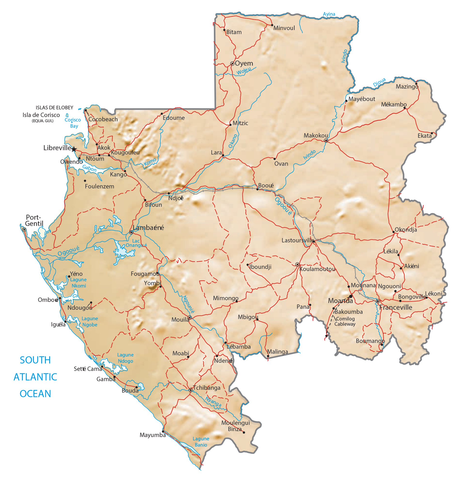 Gabon Map - Geography