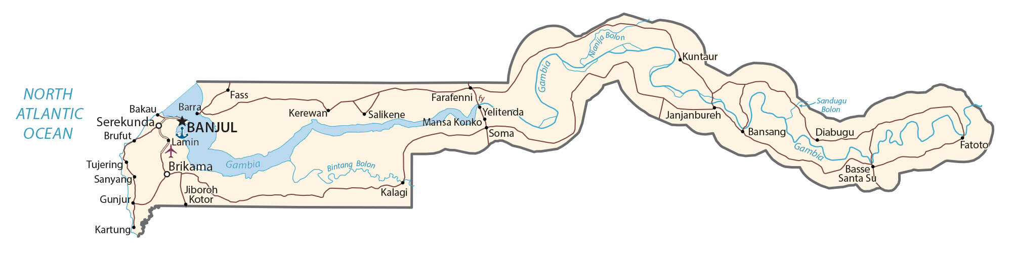 The Gambia Map - GIS Geography