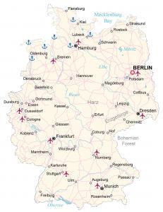 Map of Germany – Cities and Roads