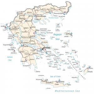 Map of Greece – Cities and Roads