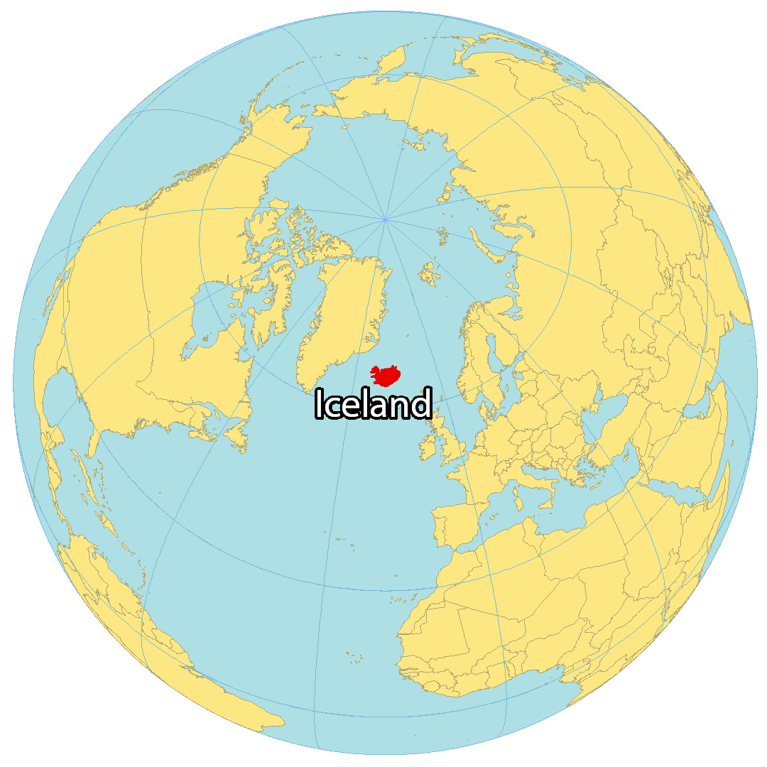 Iceland World Map 