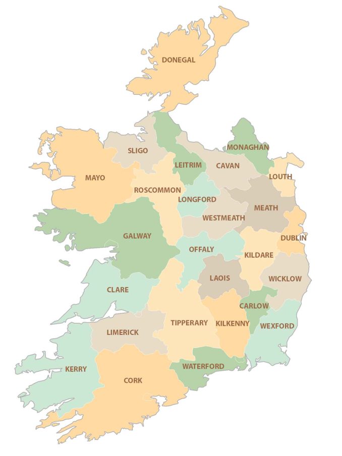 Ireland Counties Map