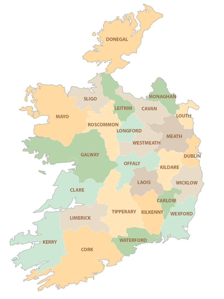Ireland Counties Map