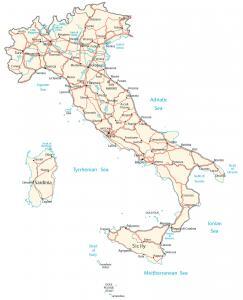 Map of Italy – Cities and Roads