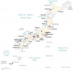 Map of Japan – Cities and Roads
