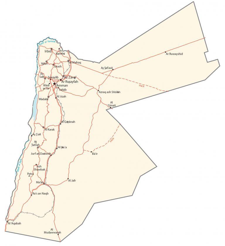Jordan Map and Satellite Image