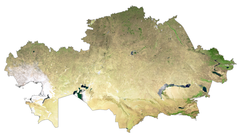 哈萨克斯坦卫星地图