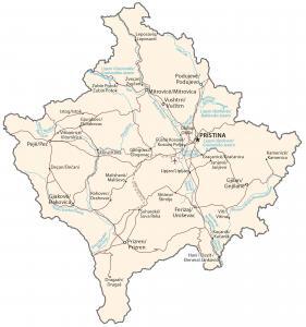 Kosovo Map – Cities and Roads