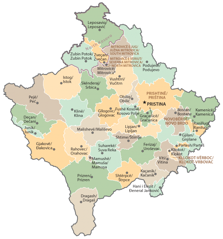 Kosovo Municipality Map