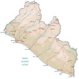 Liberia Physical Map