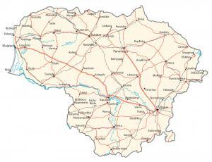 Map of Lithuania – Cities and Roads