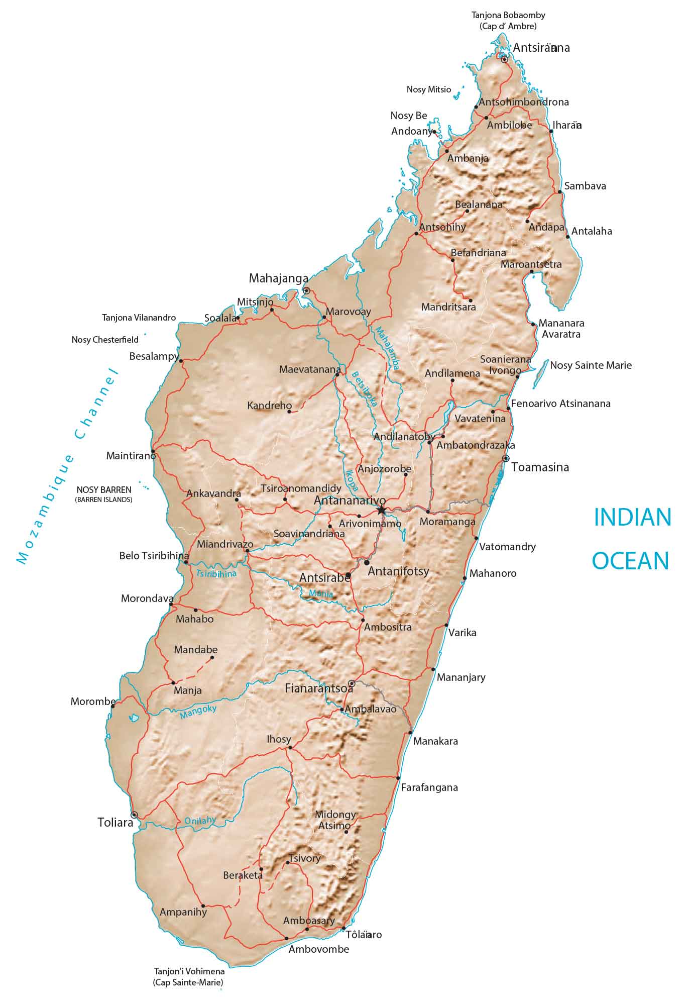 Madagascar Physical Map