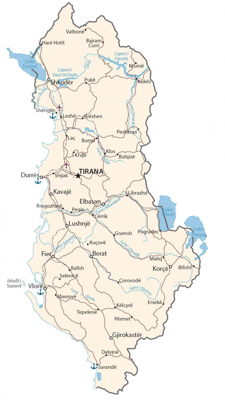阿尔巴尼亚地图