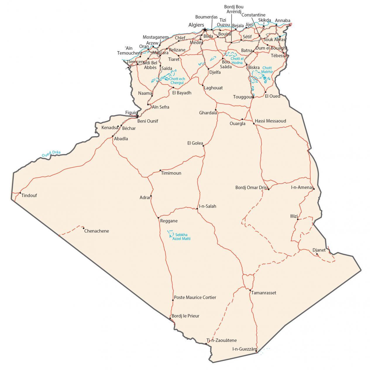 阿尔及利亚地图