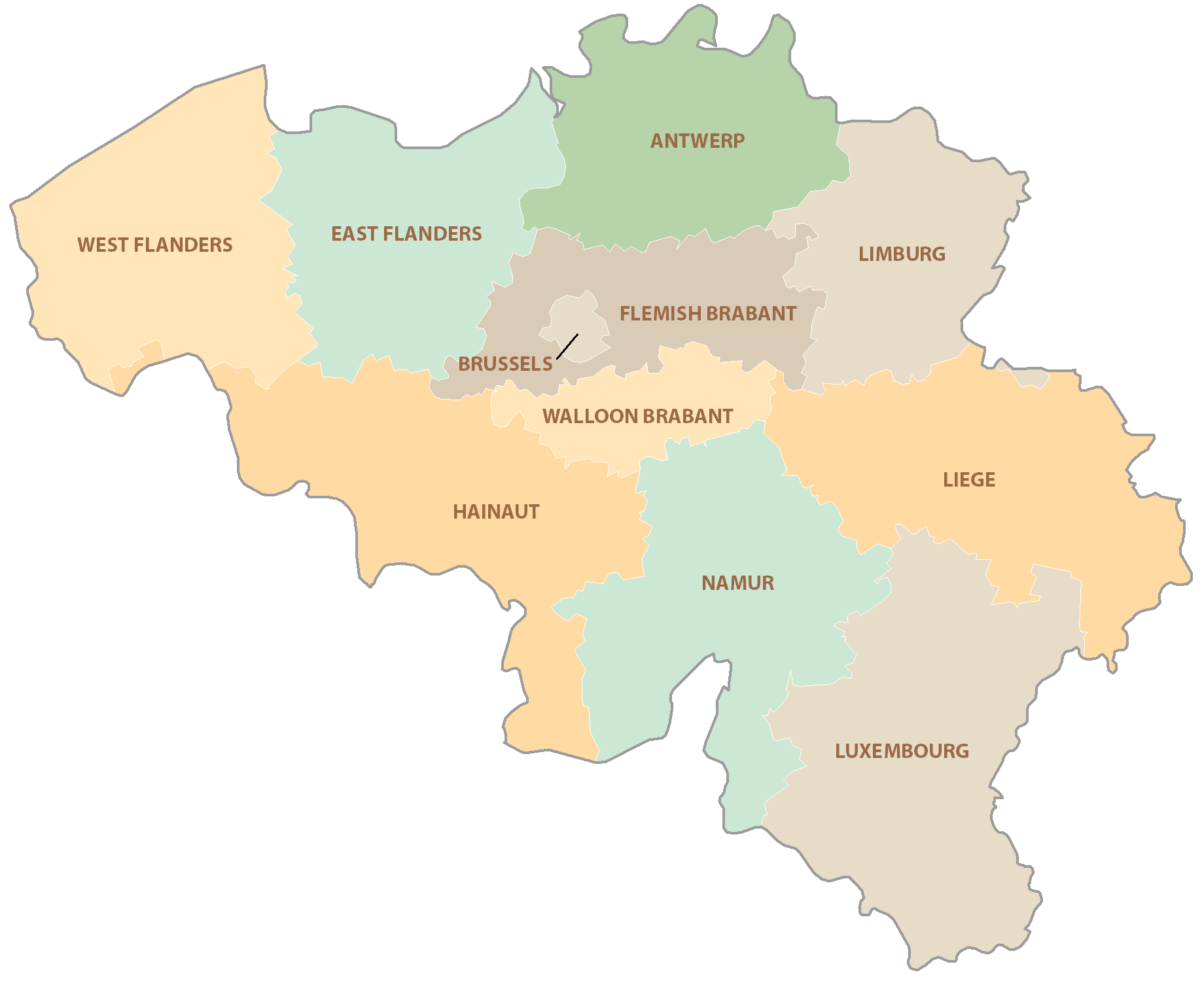 比利时省地图