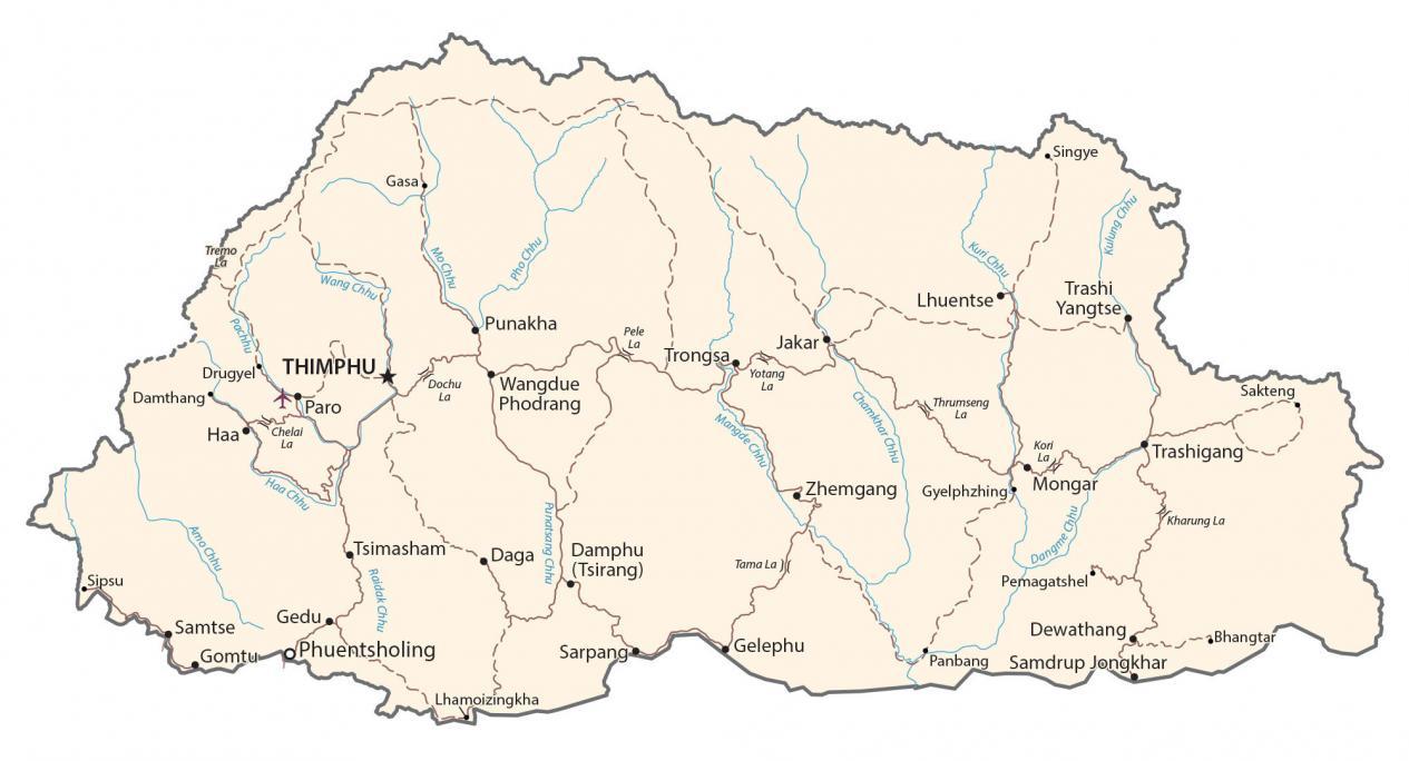 不丹地图