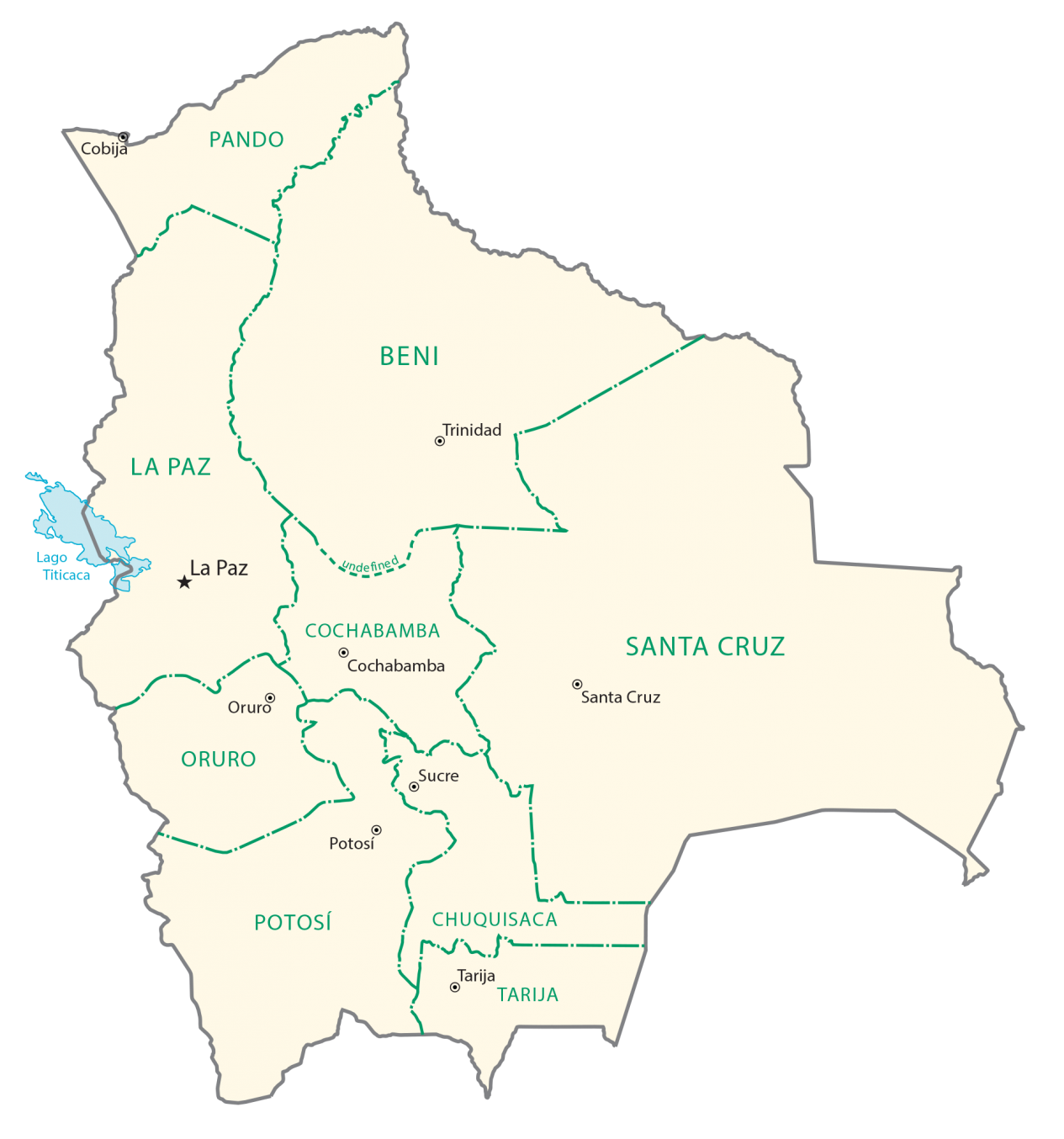 玻利维亚行政地图