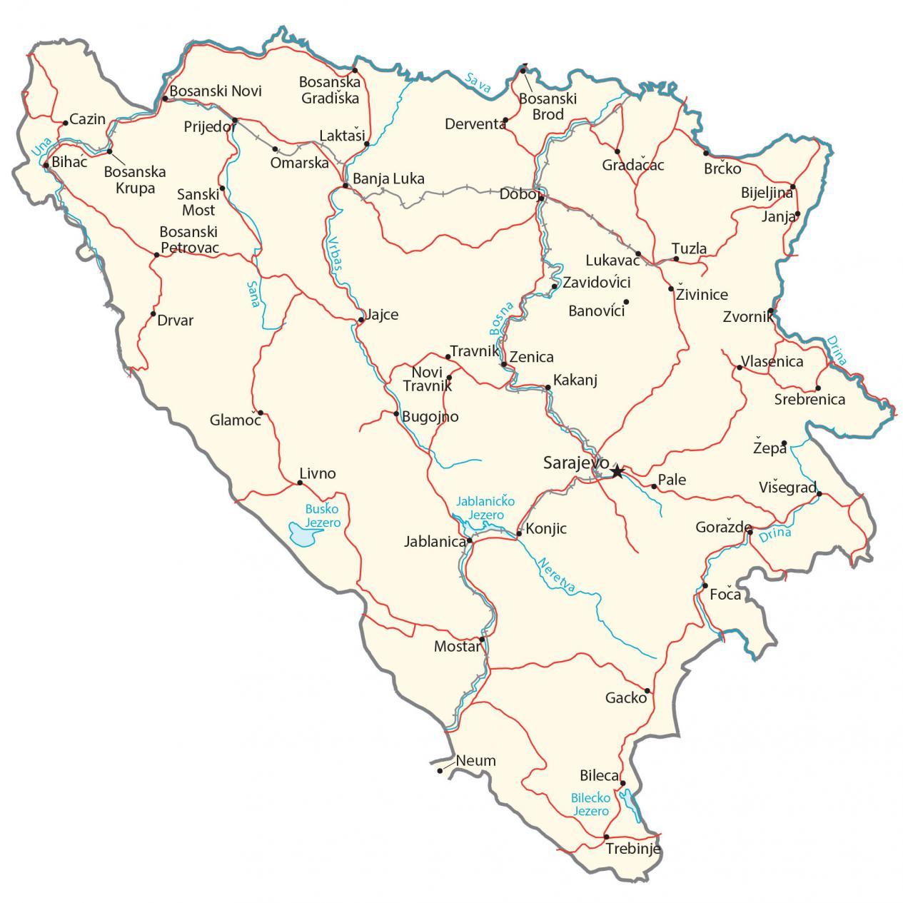 波斯尼亚和黑塞哥维那地图