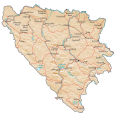 Bosnia and Herzegovina Physical Map