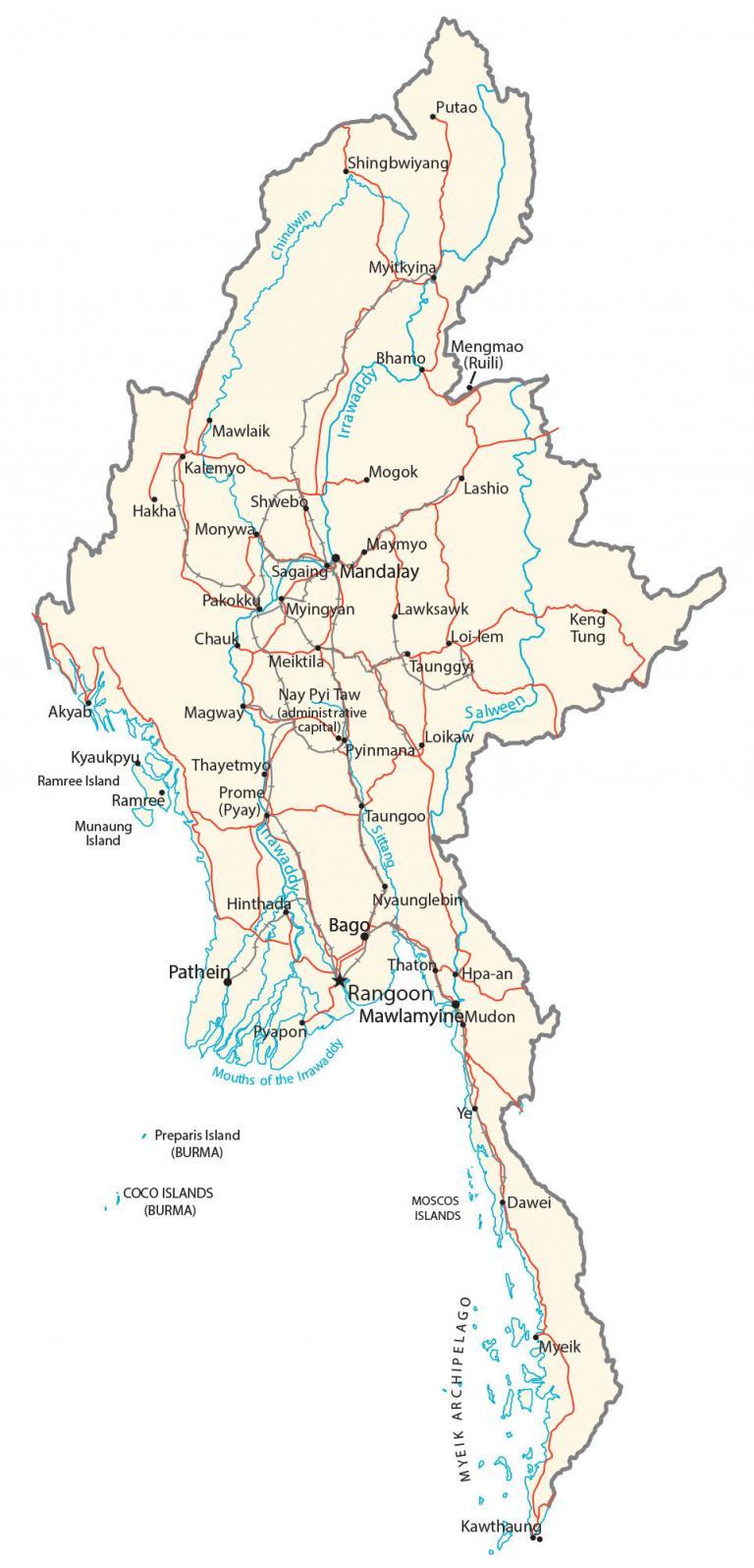 Burma Map (Myanmar Map)