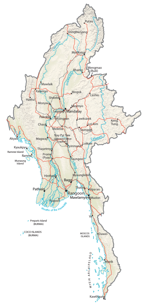 Burma Physical Map