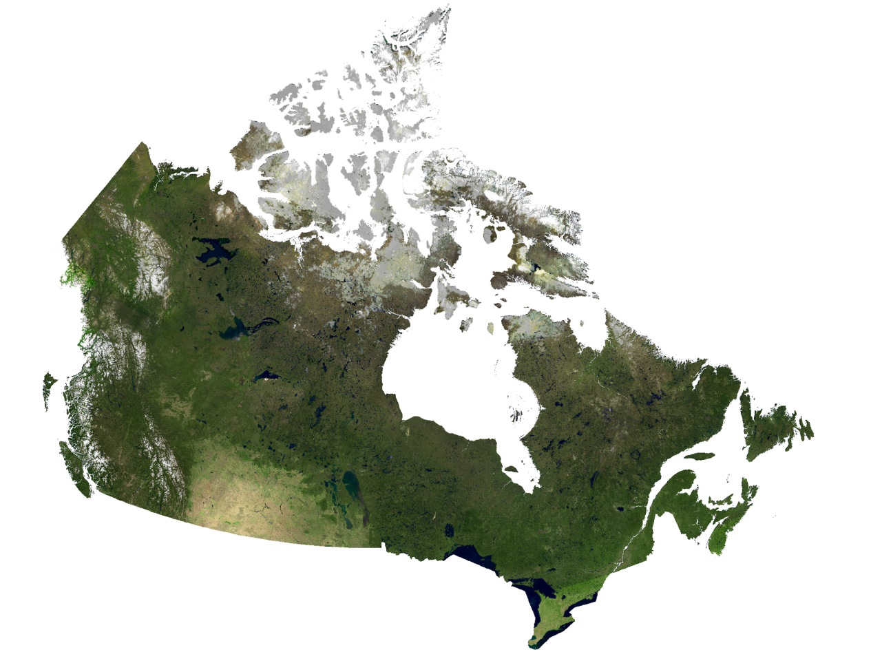 加拿大卫星地图