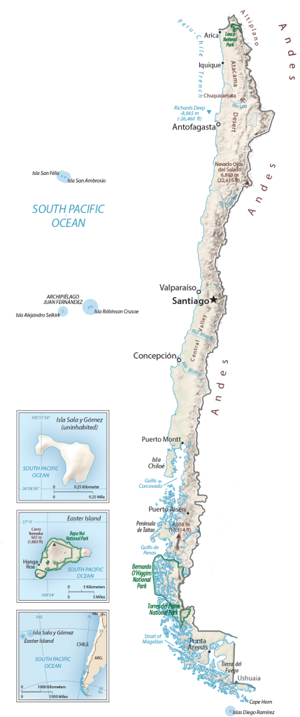 Chile Physical Map