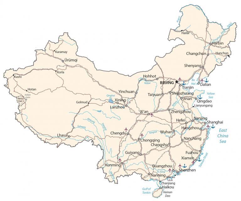 map china cities and other