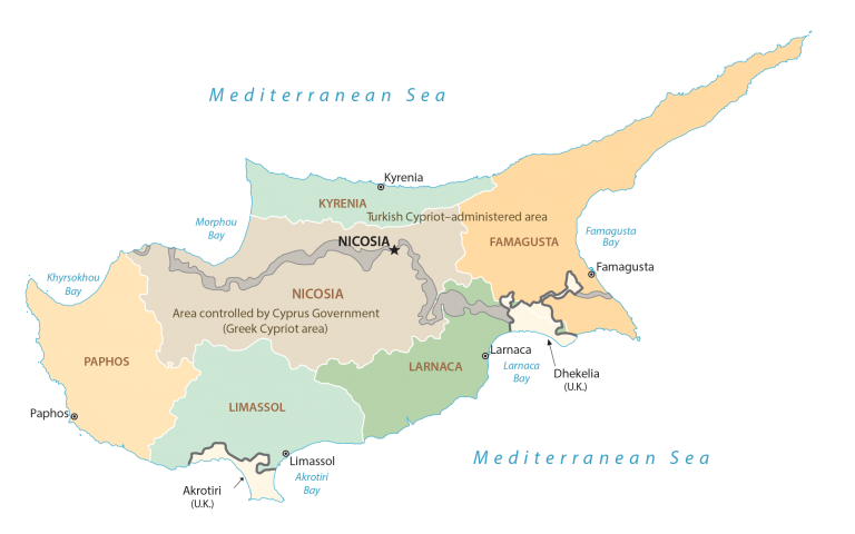 Cyprus Districts Map