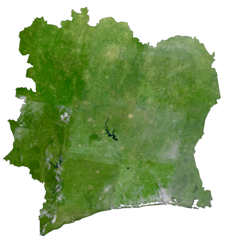 Ivory Coast Satellite Map