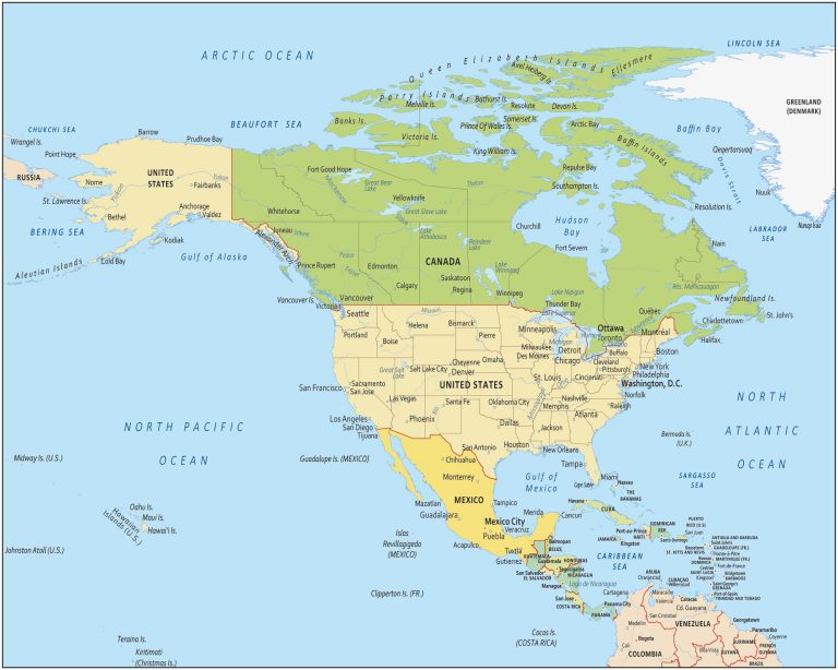 North America Map – Countries and Geography