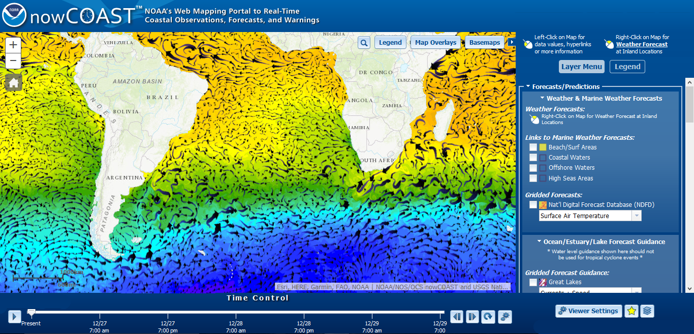 Pacific Ocean Water Temperature Chart