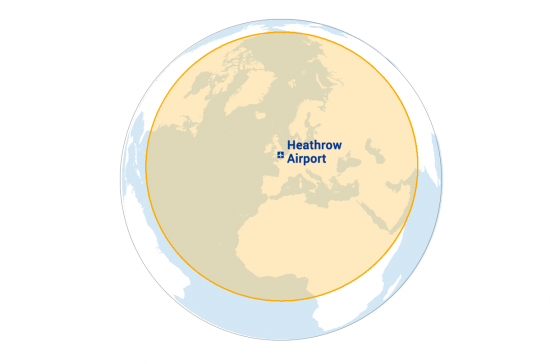 geodesic buffer earth from space projection