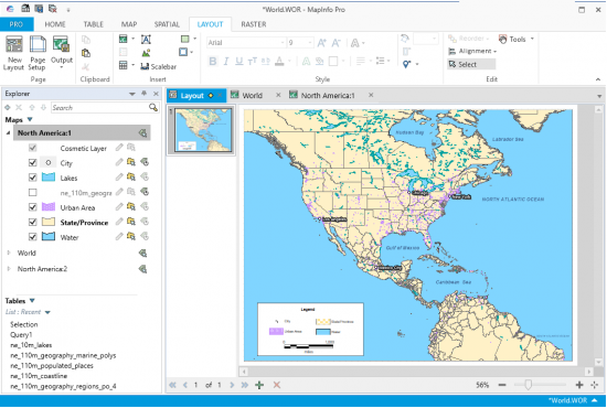 MapInfo Professional Layout view