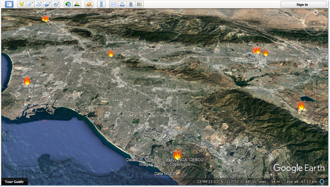 Google Earth Wildfire Map