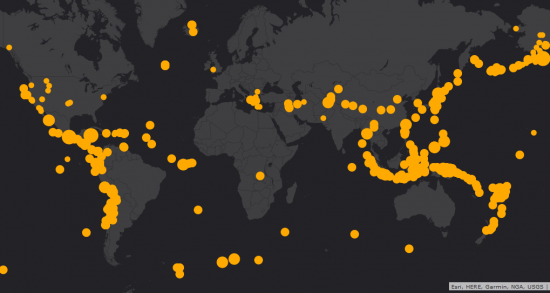 ArcGIS Online Webmap Earthquakes