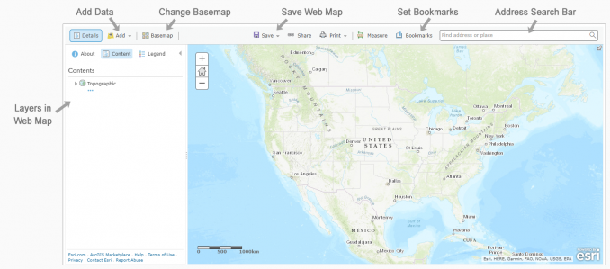 رابط نقشه وب آنلاین ArcGIS