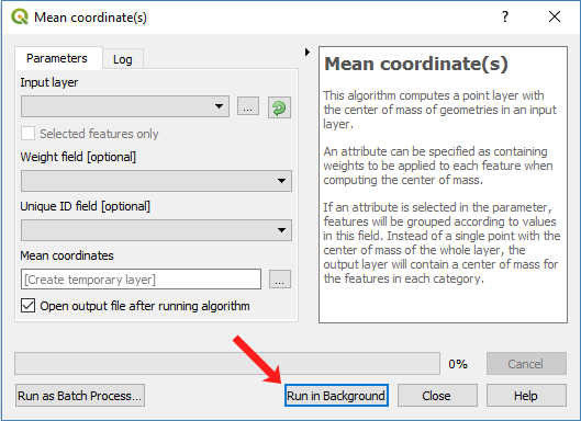 processamento em segundo plano qgis 3