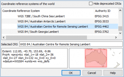 qgis 3坐标参考系统范围预览