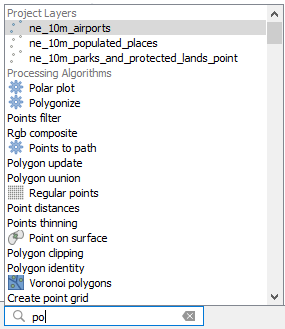 qgis 3 定位器搜索栏