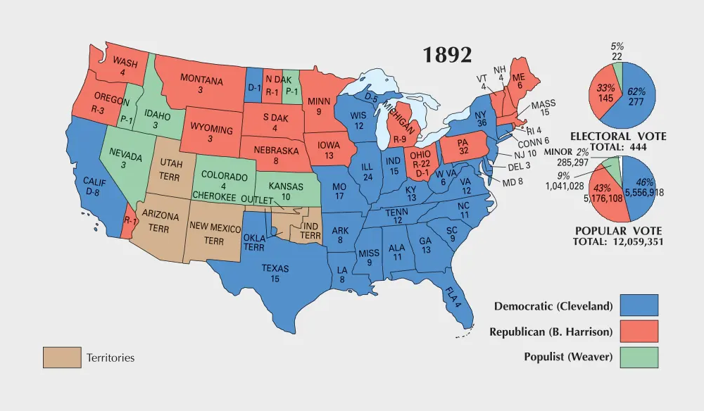 US Election Of 1892 Map GIS Geography
