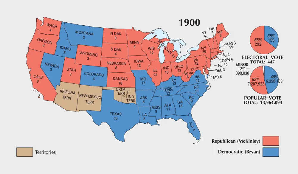 US Election of 1900 Map - GIS Geography