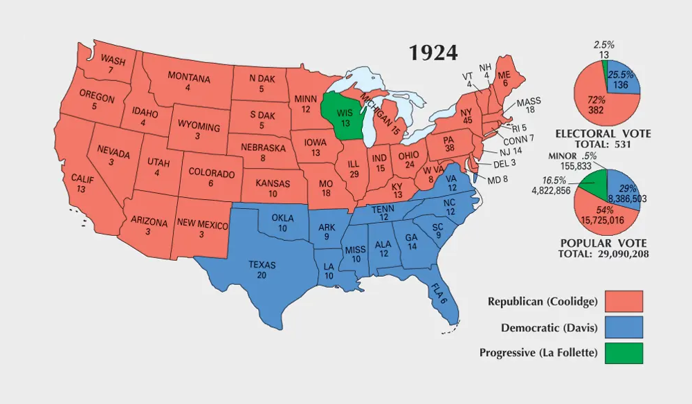 US Election of 1924 Map - GIS Geography