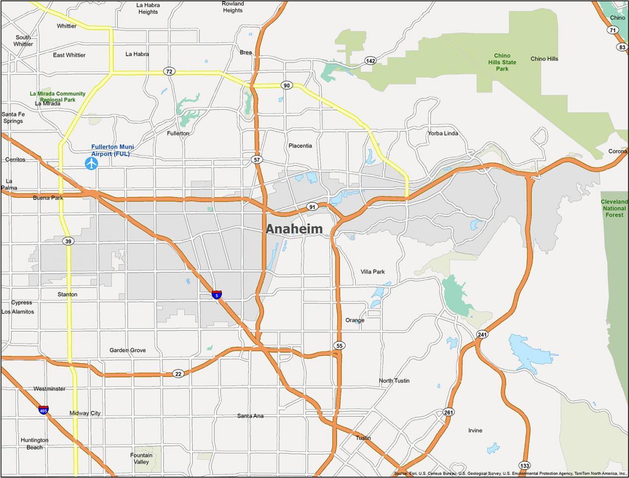 Anaheim Map California 1265x962 